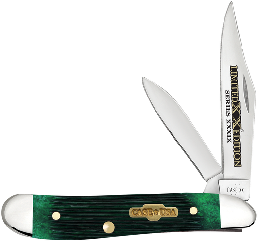 W.R. Case XX Knives Peanut Limited Series Bermuda Green Bone 61873 Stainless Pocket Knife