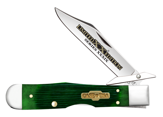 W.R. Case XX Knives Cheetah Cub Limited Series Bermuda Green Bone 61876 Stainless Pocket Knife