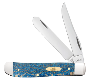 W.R. Case XX Knives Mini Trapper Smooth Blue Sycamore Wood 63731 Stainless Pocket Knife