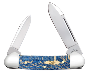 W.R. Case XX Knives Butterbean Smooth Blue Sycamore Wood 63733 Stainless Pocket Knife
