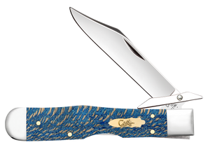 W.R. Case XX Knives Cheetah Cub Blue Sycamore Wood 63738 Stainless Pocket Knife