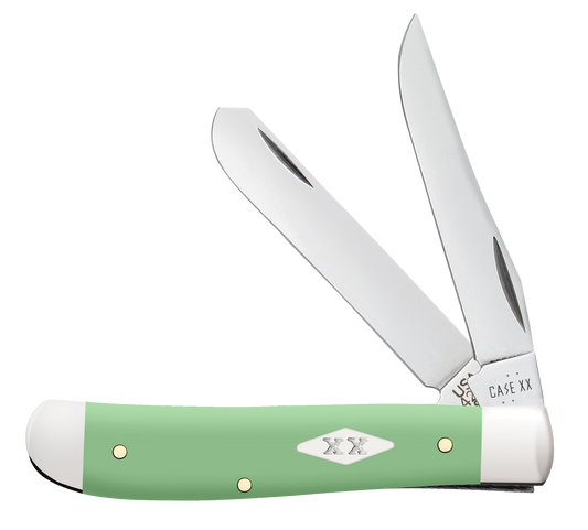 W.R. Case XX Knives Mini Trapper Mint Green Synthetic 63831 Stainless Pocket Knife