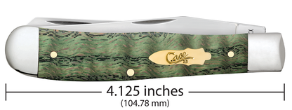 Case XX™ Knives Trapper 64070 Kelly Green Curly Oak Brass Stainless Pocket Knife