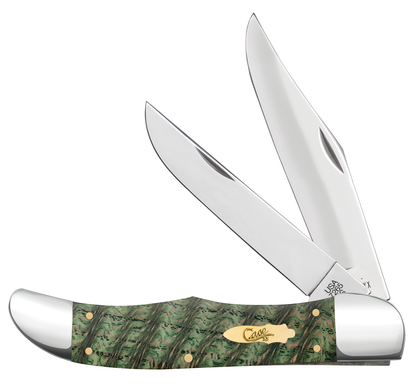 Case XX™ Knives Folding Hunter 64072 Kelly Green Curly Oak Wood Pocket Knife