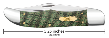 Case XX™ Knives Folding Hunter 64072 Kelly Green Curly Oak Wood Pocket Knife