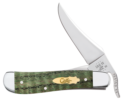 Case XX™ Knives Russlock Kelly Green Curly Oak Wood 64073 Stainless Pocket Knife