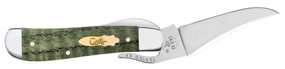 Case XX™ Knives Russlock Kelly Green Curly Oak Wood 64073 Stainless Pocket Knife