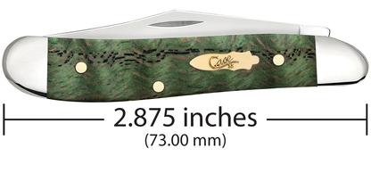 Case XX™ Knives Peanut 64074 Kelly Green Curly Oak Stainless Pocket Knife