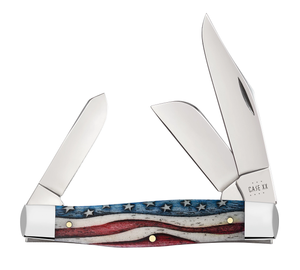 W.R. Case XX Knives Star Spangled Flag Large Stockman 64142 Stainless Pocket Knife