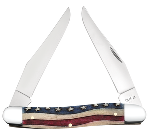 W.R. Case XX Knives Muskrat Star Spangled Red & Blue Natural Bone 64143 Pocket Knife