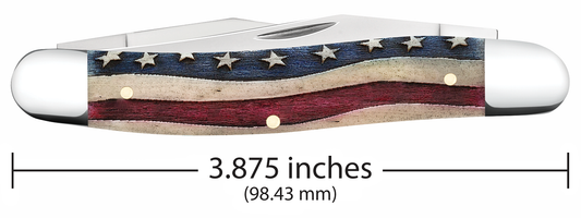 W.R. Case XX Knives Muskrat Star Spangled Red & Blue Natural Bone 64143 Pocket Knife