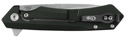 W.R. Case XX Knives Kinzua Frame Lock 64632 Green Aluminum S35VN Stainless Serrated Pocket Knife