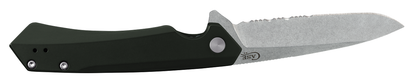 W.R. Case XX Knives Kinzua Frame Lock 64632 Green Aluminum S35VN Stainless Serrated Pocket Knife