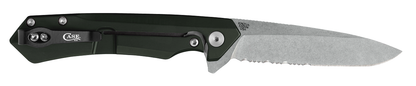 W.R. Case XX Knives Kinzua Frame Lock 64632 Green Aluminum S35VN Stainless Serrated Pocket Knife