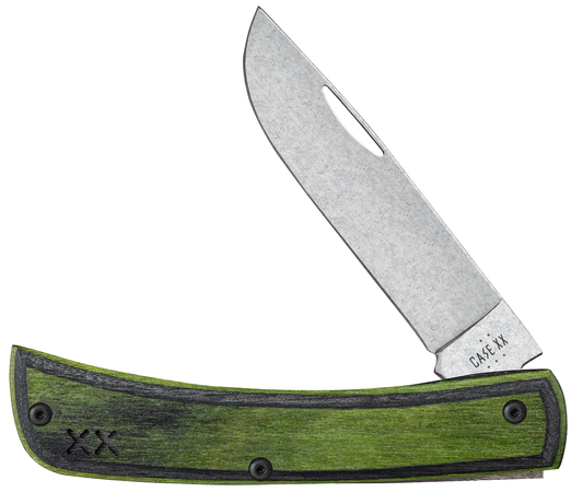 W.R. Case XX Knives Sod Buster Jr 66383 Green Black Laminate Wood S35VN Pocket Knife