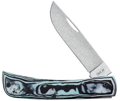 W.R. Case XX Knives Sod Buster Jr Seafoam Green Burl G-10 66384 S35VN Stainless Pocket Knife