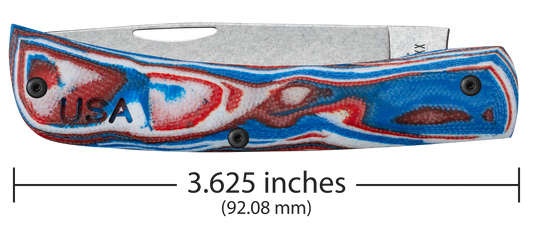 W.R. Case XX Knives Sod Buster Jr Red, White & Blue Burl G10 S35VN Stainless Steel Pocket Knife 66386