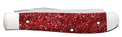 W.R. Case XX Knives Red Ruby Stardust Mini Trapper Stainless 67005 Pocket Knife