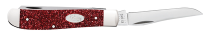 W.R. Case XX Knives Red Ruby Stardust Mini Trapper Stainless 67005 Pocket Knife