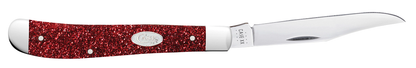 W.R. Case XX Knives Red Ruby Stardust Slimline Trapper Stainless 67006 Pocket Knife