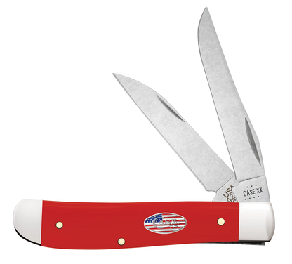 W.R. Case XX Knives American Workman Red Mini Trapper 73927 Carbon Steel Pocket Knife