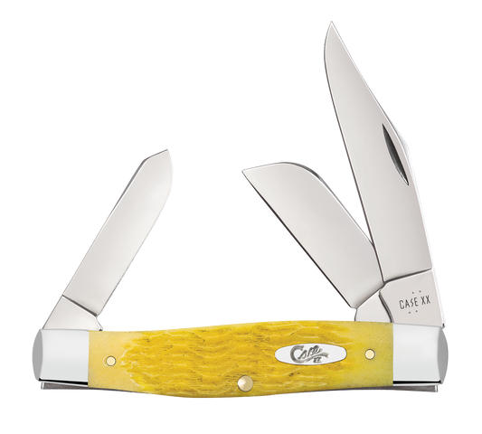 W.R. Case XX Knives Large Stockman Platts Jig Yellow Bone 75311 Stainless Pocket Knife