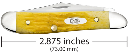 W.R. Case XX Knives Peanut Platts Jig Yellow Bone 75314 Stainless Pocket Knife