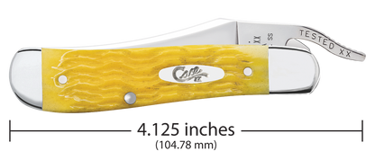 W.R. Case XX Knives Russlock Platts Jig Yellow Bone 75315 Stainless Pocket Knife
