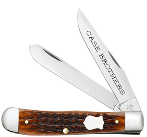 W.R. Case XX Knives Trapper 79410 Brothers Jig Brown Bone Stainless Steel Pocket Knife