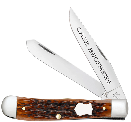 Case XX™ Knives Trapper 79410 Brothers Brown Bone Stainless Steel Pocket Knife