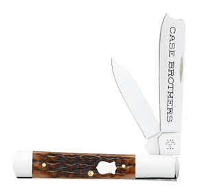 W.R. Case XX Knives Razor Jack 79417 Russell Jig Brown Bone Stainless Steel Pocket Knife
