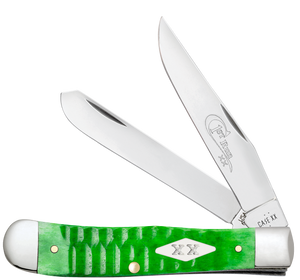 W.R. Case XX Knives Trapper 1st Run Gator Jig Bright Green Bone 81440 Stainless 1/250 Pocket Knife