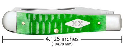 W.R. Case XX Knives Trapper 1st Run Gator Jig Bright Green Bone 81440 Stainless 1/250 Pocket Knife