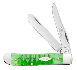 W.R. Case XX Knives Mini Trapper 1st Run Gator Jig Bright Green Bone 81441 Stainless 1/250 Pocket Knife