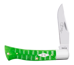 W.R. Case XX Knives Axe Handle 1st Run Gator Jig Bright Green Bone 81445 Stainless 1/250 Pocket Knife