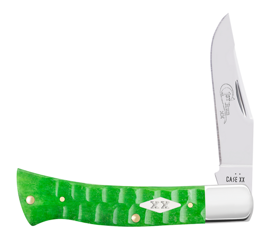 W.R. Case XX Knives Axe Handle 1st Run Gator Jig Bright Green Bone 81445 Stainless 1/250 Pocket Knife