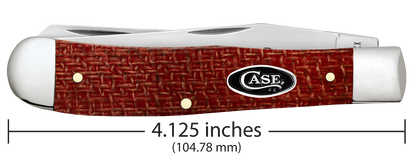 W.R. Case XX Knives Trapper 1st Run Dark Red Burlap Micarta 82270 Carbon Steel 1/250 Pocket Knife