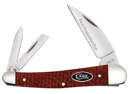 W.R. Case XX Knives Seahorse Whittler 1st Run Dark Red Burlap Micarta 82277 Carbon Steel 1/250 Pocket Knife
