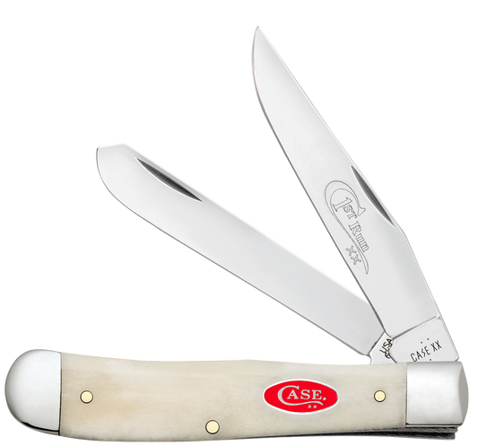 W.R. Case XX Knives Trapper 1st Run Natural Bone 84020 Stainless 1/250 Pocket Knife