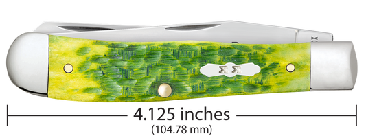W.R. Case XX Knives Trapper 1st Run Jigged Green Apple Bone 87860 Stainless 1/250 Pocket Knife