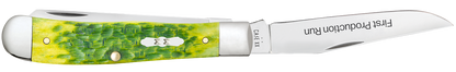W.R. Case XX Knives Trapper 1st Run Jigged Green Apple Bone 87860 Stainless 1/250 Pocket Knife