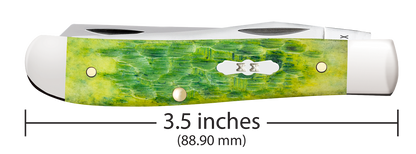 W.R. Case XX Knives Mini Trapper 1st Run Jigged Green Apple Bone 87861 Stainless 1/250 Pocket Knife