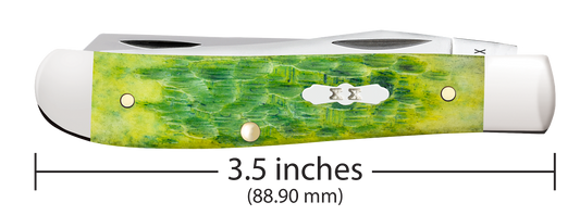 W.R. Case XX Knives Mini Trapper 1st Run Jigged Green Apple Bone 87861 Stainless 1/250 Pocket Knife