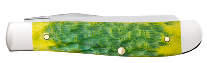 W.R. Case XX Knives Mini Trapper 1st Run Jigged Green Apple Bone 87861 Stainless 1/250 Pocket Knife