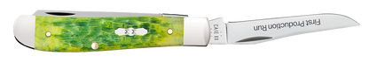 W.R. Case XX Knives Mini Trapper 1st Run Jigged Green Apple Bone 87861 Stainless 1/250 Pocket Knife