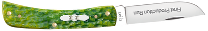 W.R. Case XX Knives Sod Buster Jr 1st Run Jigged Green Apple Bone 87863 Stainless 1/250 Pocket Knife