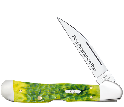 W.R. Case XX Knives Copperlock 1st Run Jigged Green Apple Bone 87865 Stainless 1/250 Pocket Knife