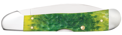W.R. Case XX Knives Copperlock 1st Run Jigged Green Apple Bone 87865 Stainless 1/250 Pocket Knife