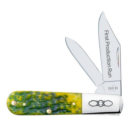 W.R. Case XX Knives Barlow 1st Run Jigged Green Apple Bone 87866 Stainless 1/250 Pocket Knife