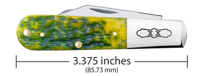 W.R. Case XX Knives Barlow 1st Run Jigged Green Apple Bone 87866 Stainless 1/250 Pocket Knife
